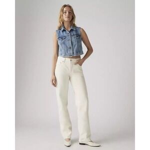 LEVI'S 501 '90S Premium Denim Jeans Womens W29 L32 In White Ecru